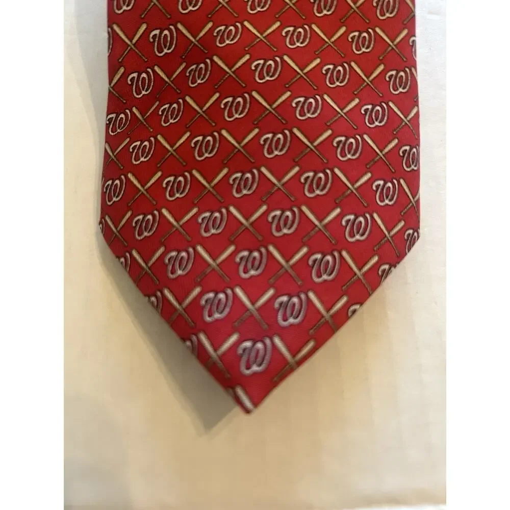 Vineyard Vines Washington Nationals Baseball Red Silk Tie 3.5” Custom Collection